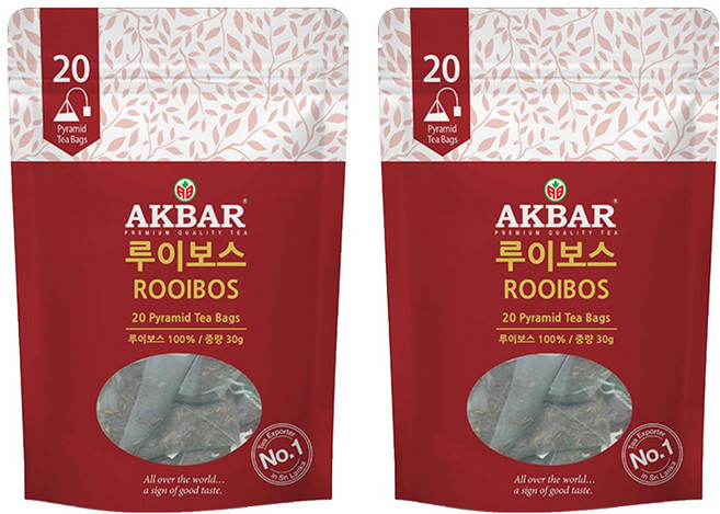 아크바 루이보스 허브티 피라밋 티백, 1.5g, 20개입, 2개