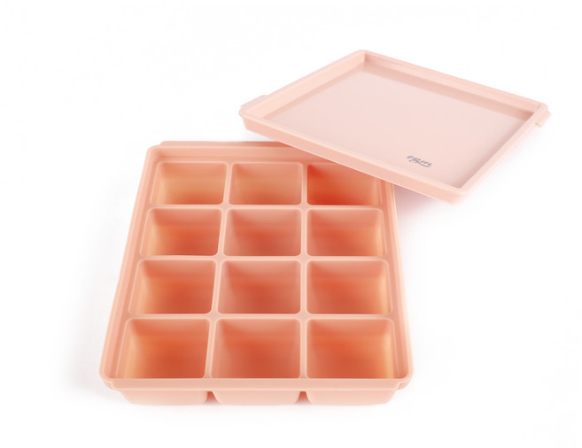 티지엠 국산 뉴컬러 실리콘 이유식 큐브 12구, 코랄핑크, 1개