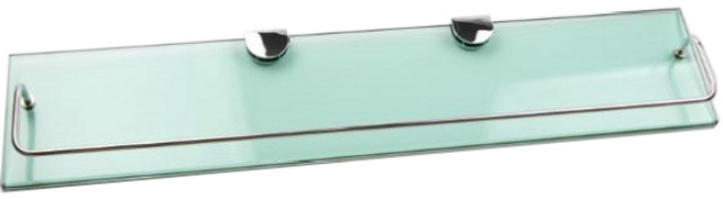 BESTSHOWER 강화유리 일자선반, 투명 + 크롬, 1개