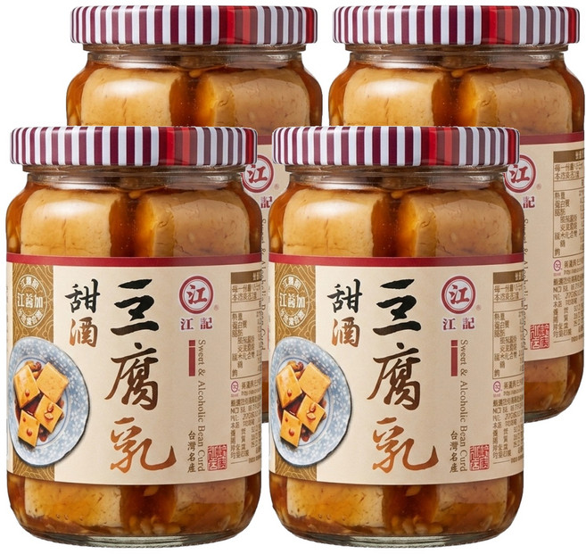 江記 甜酒豆腐乳, 380g, 4罐