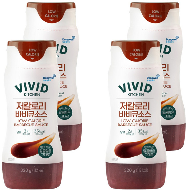 비비드키친 저칼로리 바비큐소스, 320g, 4개