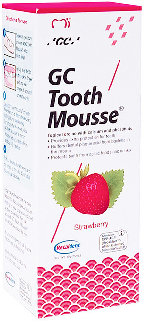 GC 而至 Tooth Mousse 牙齒乳膏 草莓 不含氟, 40g, 1條