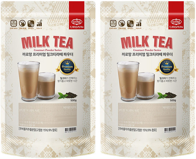 까로망 프리미엄 밀크티 파우더, 500g, 2개