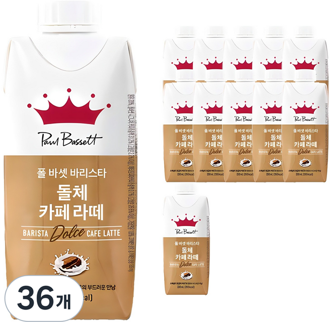 폴바셋 바리스타 돌체 카페 라떼, 330ml, 36개
