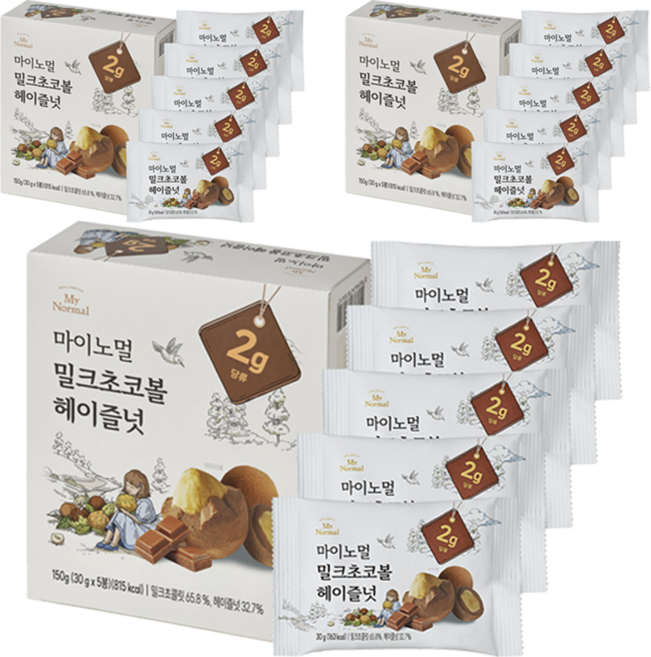 마이노멀 밀크초코볼 헤이즐넛, 150g, 3개