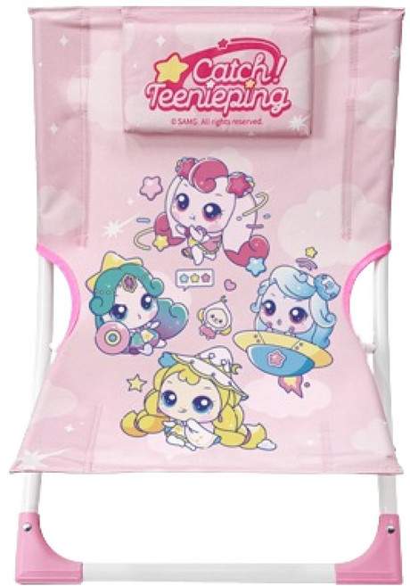 슈팅스타 캐치 티니핑 캠핑용 키즈 사각체어, 혼합색상, 1개