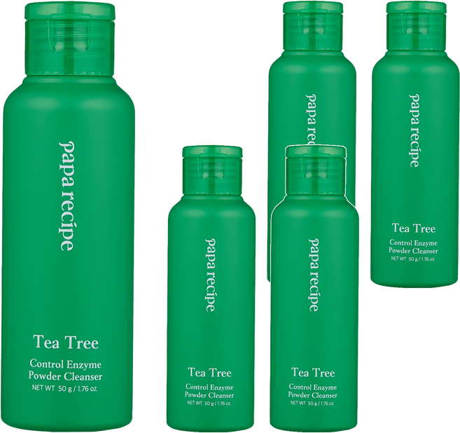 파파레서피 티트리 컨트롤 효소 파우더 클렌저, 50g, 5개