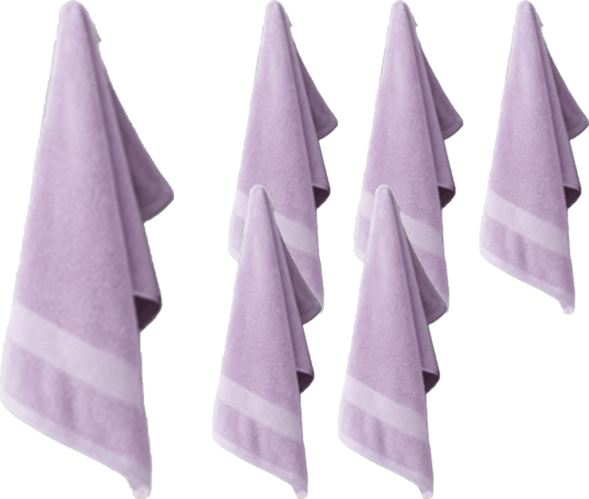 純棉毛巾, 丁香紫, 6個
