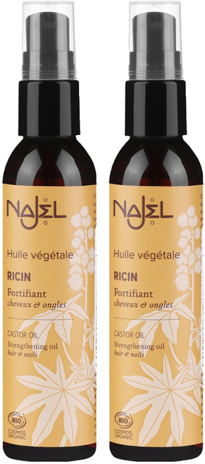 法國 NAJEL 有機蓖麻按摩護理油 手 + 頭髮 + 指甲用, 80ml, 2瓶