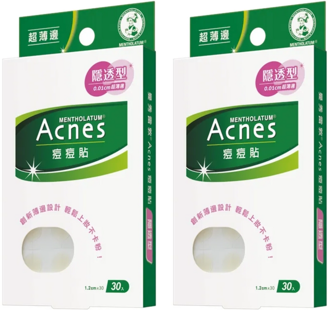 MENTHOLATUM 曼秀雷敦 Acnes 台灣公司貨 痘痘貼 隱透型, 30入, 2盒