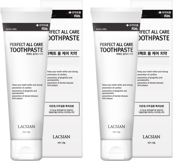라끄시안 퍼펙트 올 케어 치약, 120g, 2개