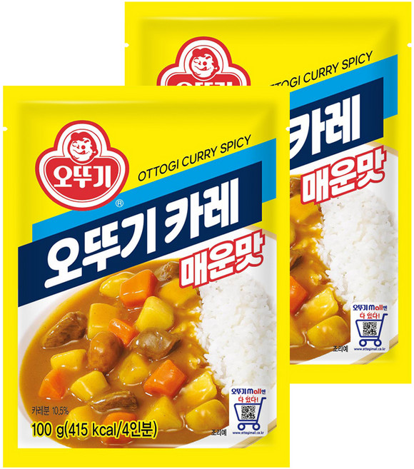 오뚜기 카레 과립형 매운맛, 100g, 2개