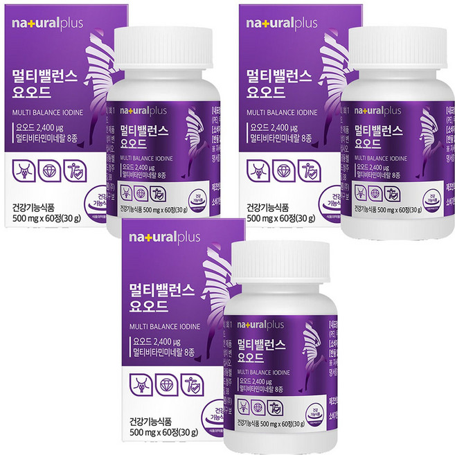 내츄럴플러스 멀티밸런스 요오드 30g, 60정, 3개
