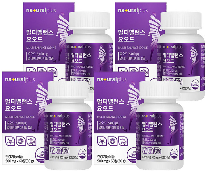 내츄럴플러스 멀티밸런스 요오드 30g, 60정, 4개