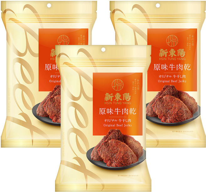 新東陽 原味牛肉乾, 90g, 3包