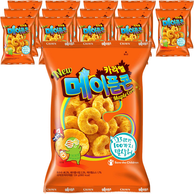 메이플콘 과자, 124g, 15개