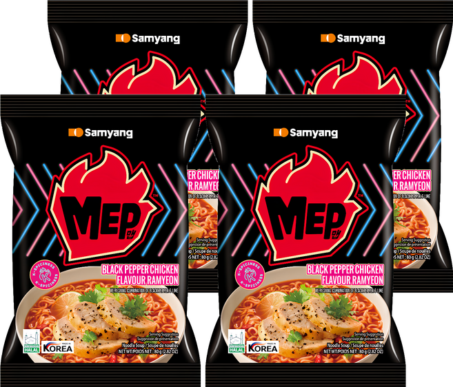 Samyang Foods 三養 黑胡椒雞肉風味湯麵 80g, 4個