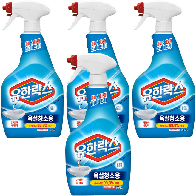 유한락스 욕실청소용 세정제, 715ml, 4개
