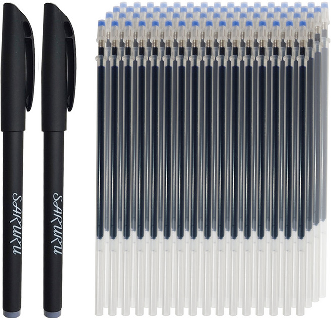 사루루 기화펜 2p + 리필심 100p 0.5mm, 블루, 1개