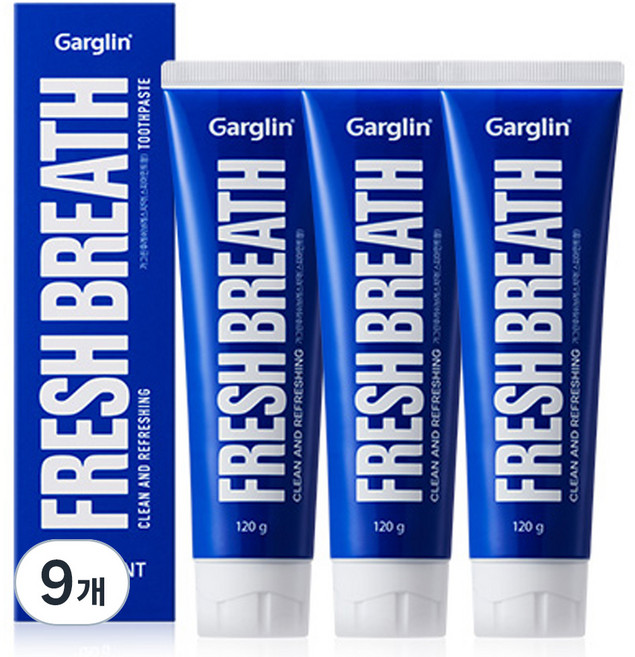 Garglin 清新口氣牙膏 番薄荷, 120g, 9個