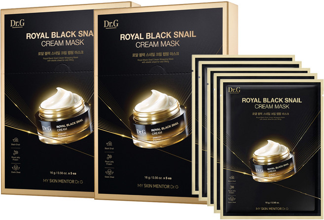 닥터지 로얄 블랙 스네일 크림 마스크, 5개입, 2개