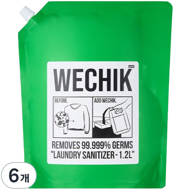 위칙 소독 섬유유연제 리필, 1.2L, 6개