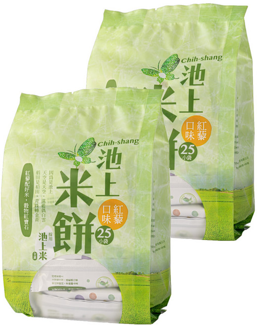 池上鄉農會 池上米餅 紅藜口味, 75g, 2袋