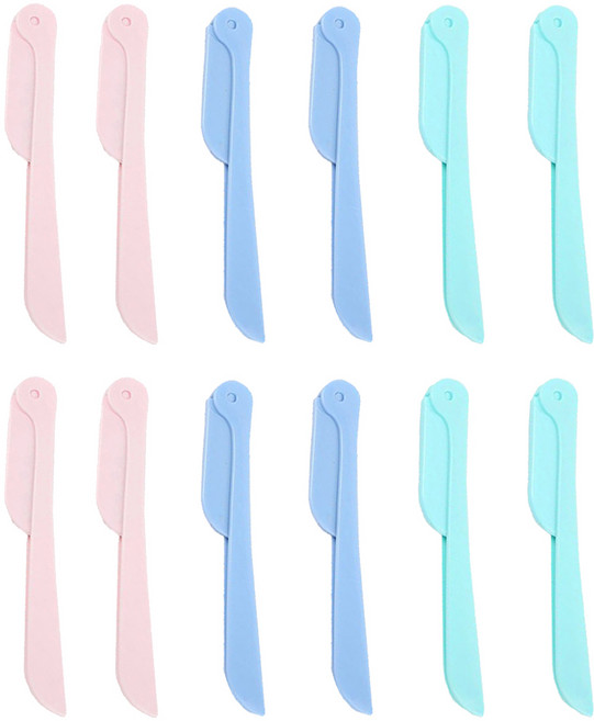 리빙듀오 섬세한 접이식 눈썹칼 3종 세트, 핑크, 블루, 민트, 4세트