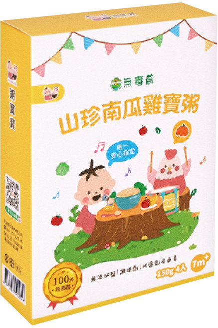 粥寶寶 山珍南瓜雞寶粥 7個月以上, 600g, 1盒