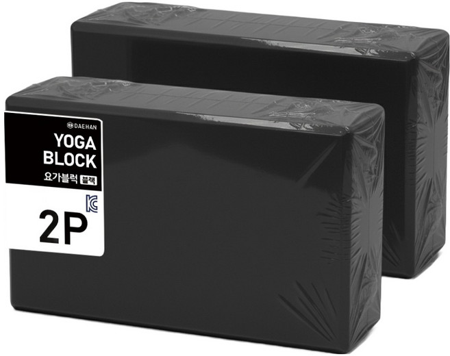 대한 EVA 기본 요가블럭, 블랙, 2개
