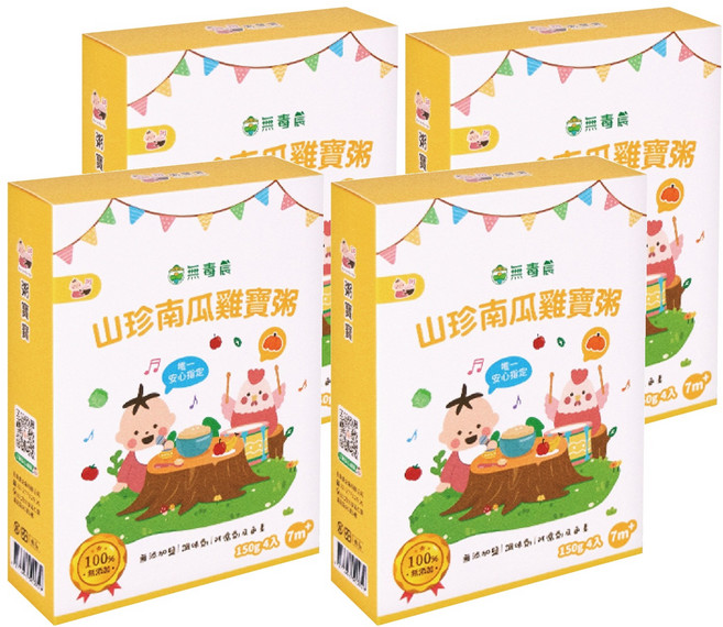 粥寶寶 山珍南瓜雞寶粥 7個月以上, 600g, 4盒