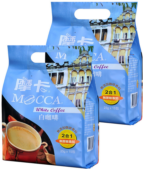 MOCCA 摩卡 二合一白咖啡, 25g, 15條, 2袋