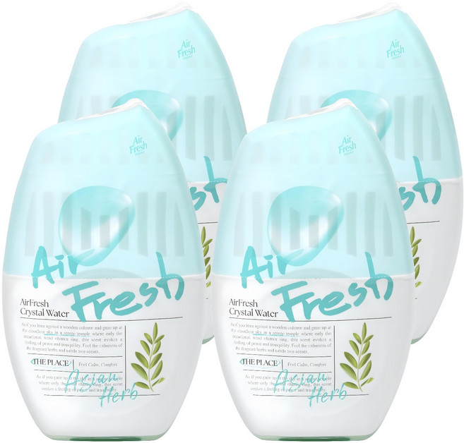에어후레쉬 크리스탈워터 실내용 대용량 방향제, 400ml, 4개, 아시안 허브향