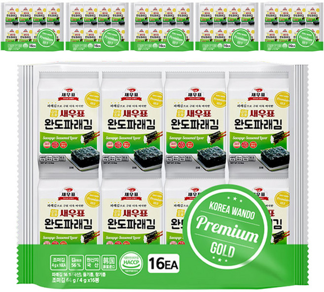 새우표 완도 파래 도시락김, 64g, 6개