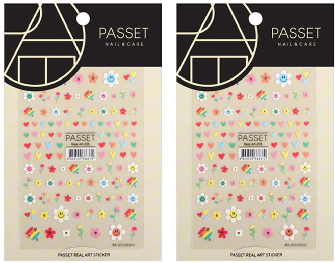 파셋 리얼 아트 네일 스티커, ART205, 2개