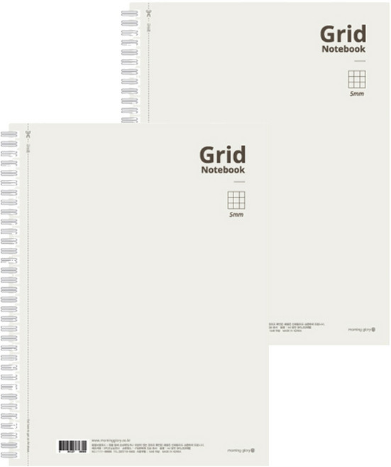 morning glory 4500 A4方格左翻線圈筆記本, 顏色隨機, 2個