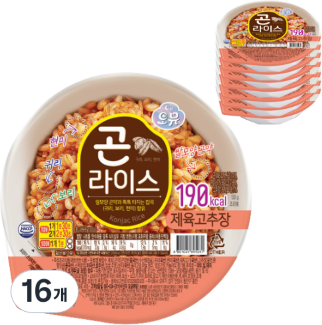 오뮤 곤라이스 제육고추장, 130g, 16개