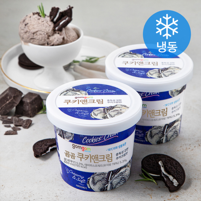 곰곰 쿠키앤크림 아이스밀크 (냉동), 660ml, 1개입, 2개