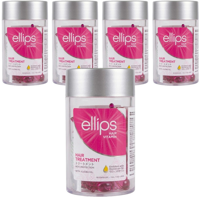 ellips 意立詩 經典膠囊護髮油 粉玫瑰 50入, 5組, 50ml