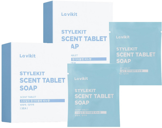 라비킷 스타일킷 향기타블렛 비누향 섬유탈취제 리필 3개입, 34g, 2개