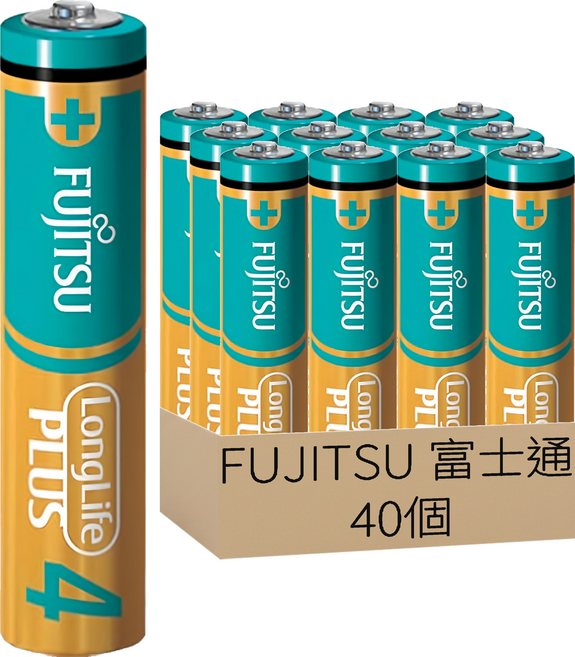 FUJITSU 富士通 長效型4號鹼性電池 LP03LP, 5組, 8顆
