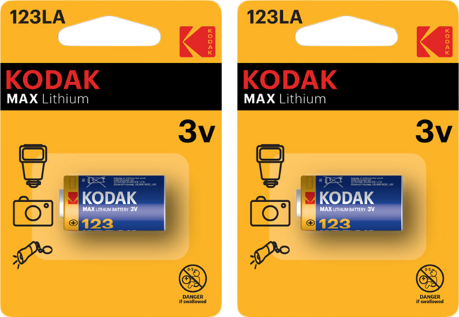코닥 MAX CR123A 3V 리튬 특수건전지, 1개입, 2개
