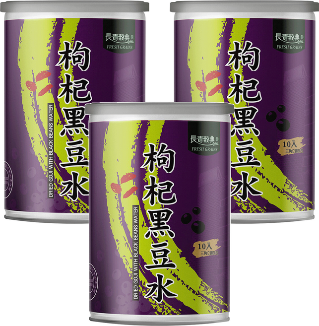 fresh grains 長青穀典 枸杞黑豆水, 80g, 3罐