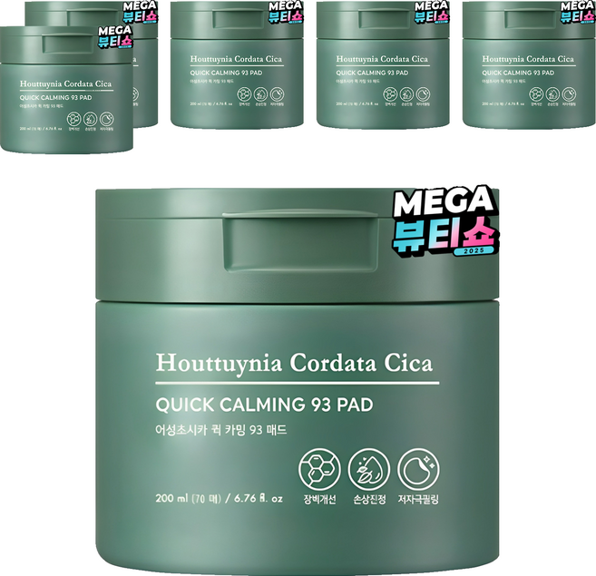 토니모리 어성초 시카 퀵 카밍 토너 패드 200ml, 70개입, 6개