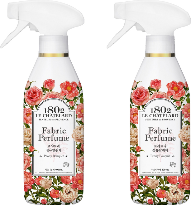 르샤트라1802 섬유탈취제 피오니부케향 본품, 400ml, 2개