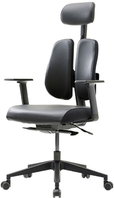 듀오백 프리미엄 홈오피스 인조가죽 의자 D2500G-DASL, 블랙