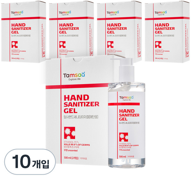 탐사 핸드 새니타이저 겔, 500ml, 10개