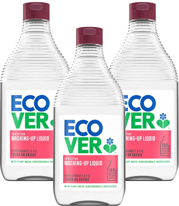 ECOVER 宜珂 洗碗精 石榴 + 無花果, 450ml, 3個