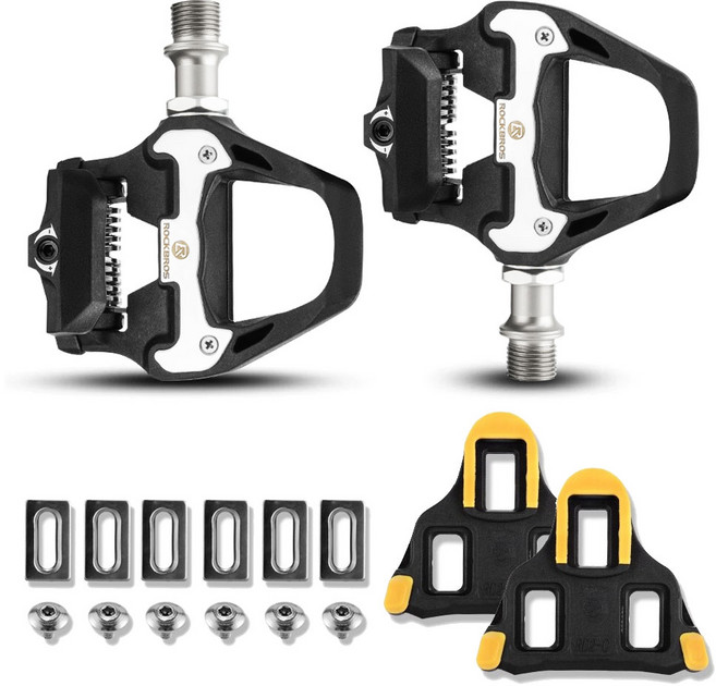 락브로스 폴리카보네이트 자전거 로드 클릿 페달 + 클릿 세트 LP-R21, 블랙, 1세트