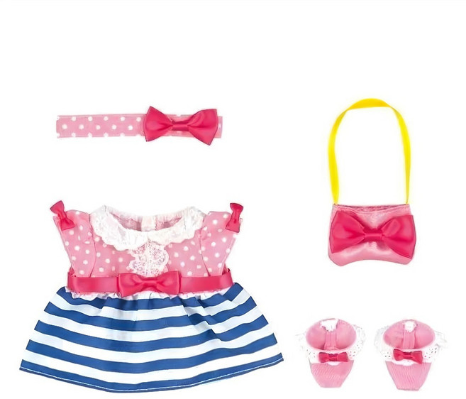 Mell Chan 小美樂 藍紋小洋裝, 1組, 藍紋色